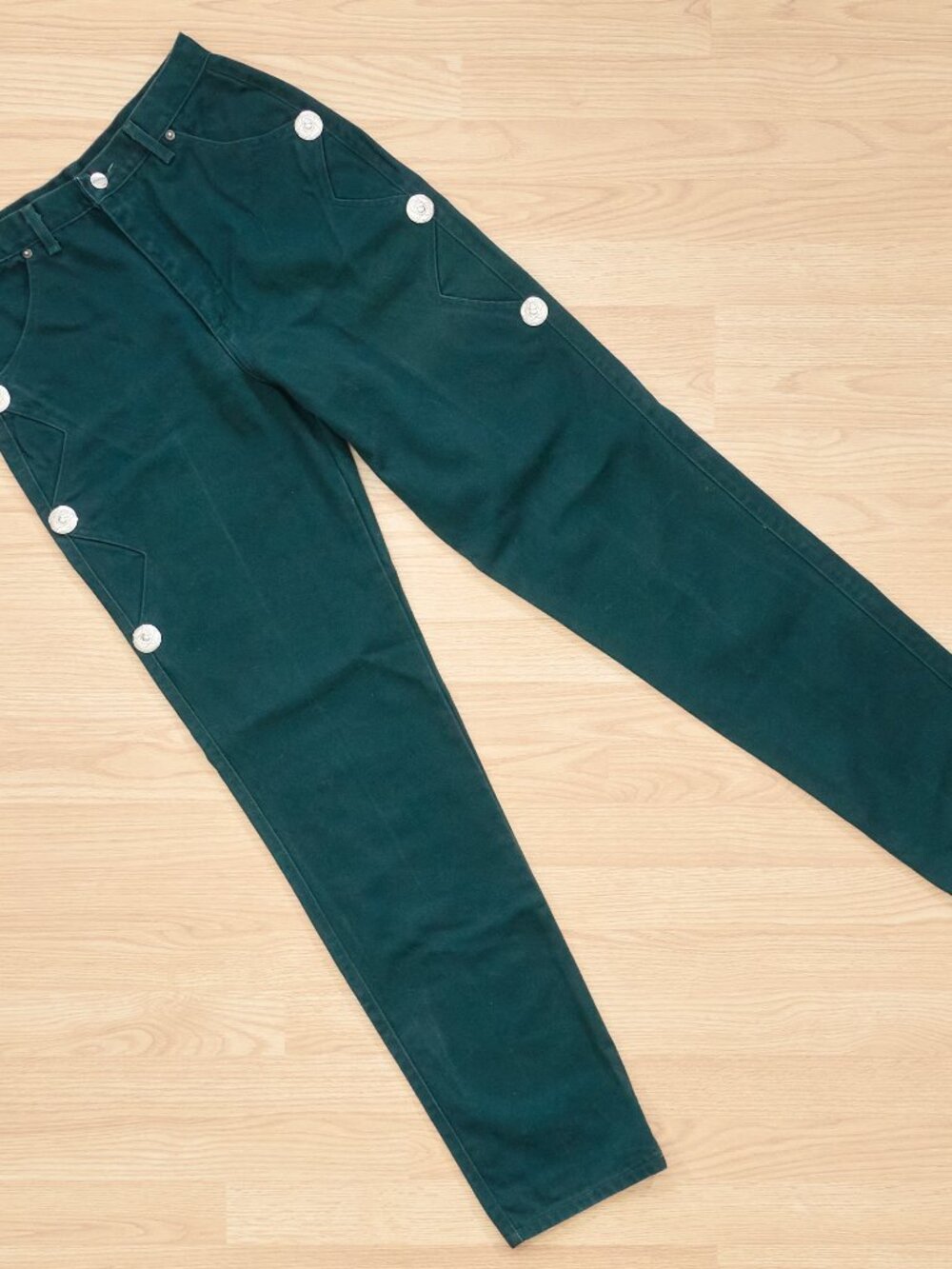 Vintage Roughrider by Circle T Western High Waist Green Jeans Women’s 11/12 36”
